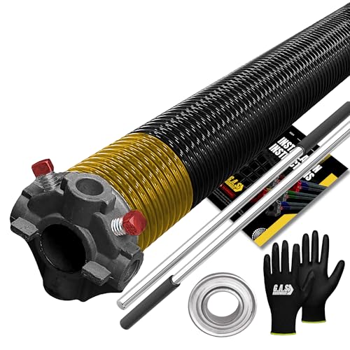Garage Door Torsion Spring 250x2x34 Torsion Springs for Garage Door Repair Left Hand Wound Replacement for Right Side of Garage Door with 1" Steel Bearing