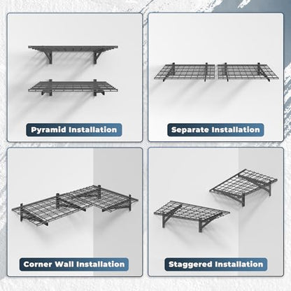 2 Pack Wall Mounted Garage Shelving