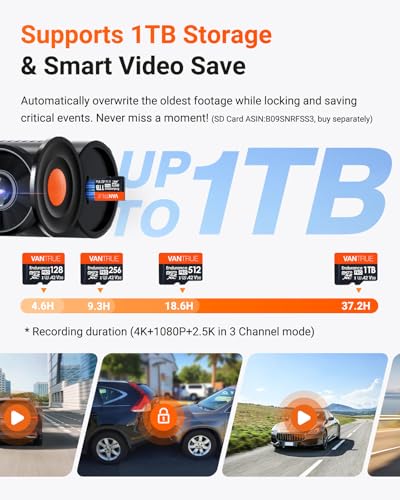 N4 Pro S 4K 3 Channel Dash Cam