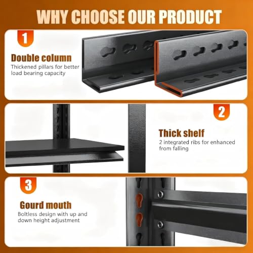 16''W*16" D Garage Shelving Heavy Duty Metal Storage Shelves Series (4 Count)