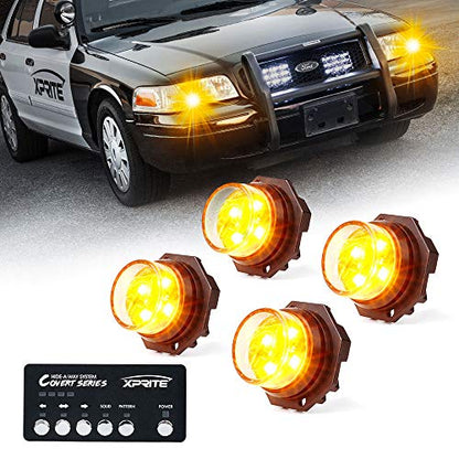 Amber LED Hideaway Strobe Lights Kit
