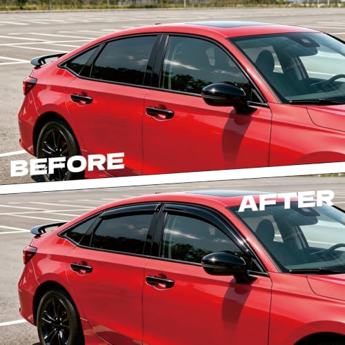 Outside Mount Window Visors Rain Guards for Honda Civic 4Dr Sedan 2022 (4 Count)