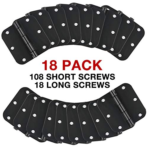 3 1 2" Matte Black Door Hinges 3.5 Inch Rounded Flat 18 Pack