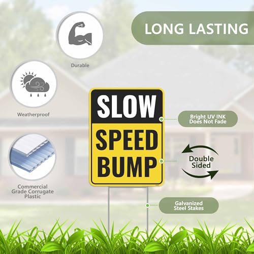2PC Speed Bump Sign with Stakes (2 Count)