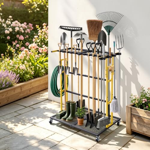 Garden Tool Organizer with Wheels