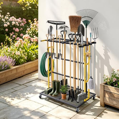 Garden Tool Organizer with Wheels