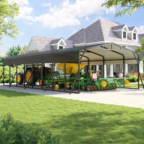 20X40 FT Heavy Duty Metal Carport Canopy with Triangle Frame Base