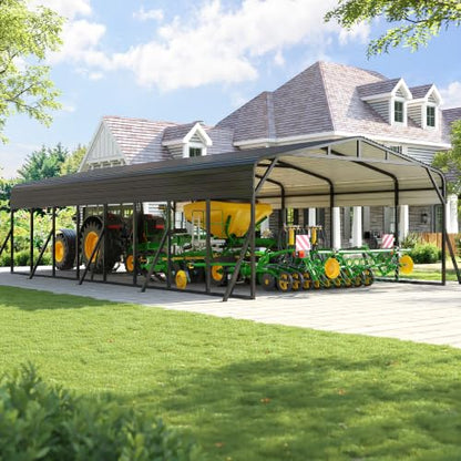 20X40 FT Heavy Duty Metal Carport Canopy with Triangle Frame Base