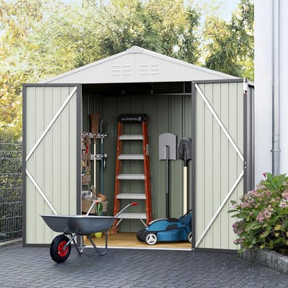 Metal Outdoor Storage Shed 6 x 8 FT Metal Shed with Lockable Door
