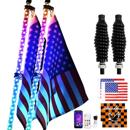 2PCS 4FT RGB LED Whip Light