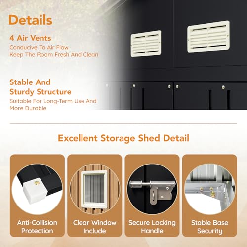 10X12 FT Outdoor Steel Storage Shed