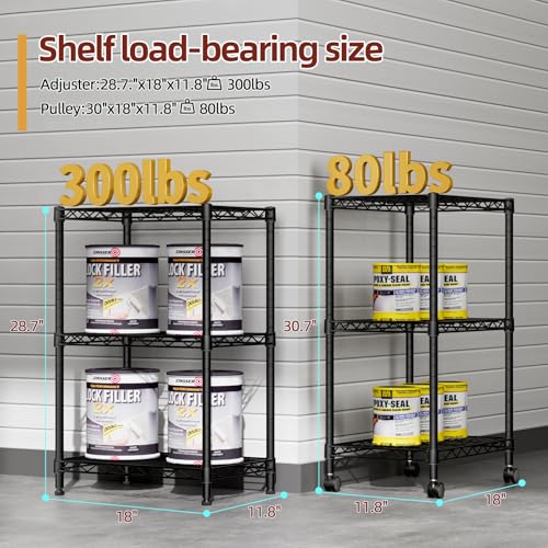 Small Wire 3 Adjustable Shelves Pantry Metal Shelf Floor Organizer