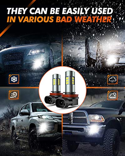 H11 H8 H16 LED Fog Light Bulbs or DRL (2 Count)