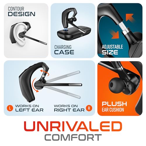 Wireless Headset for Computer with Charging Case