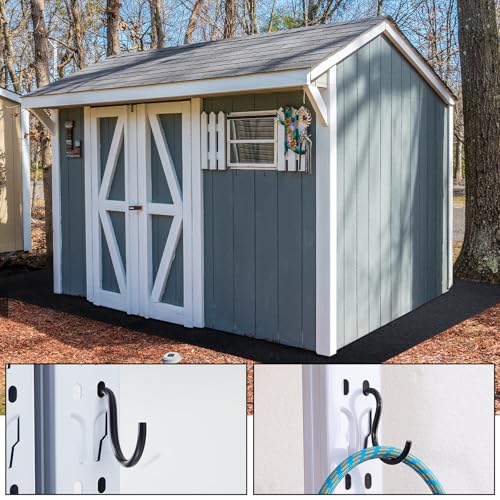 10 Pcs 2'' Long Shed Hooks Shed Accessories Without Drilling Hole for Hanging Heavy Duty Individual Utility Hooks Universal Wall Mounted J Utility Hangers for Tools Shovels Rakes (10 Count)