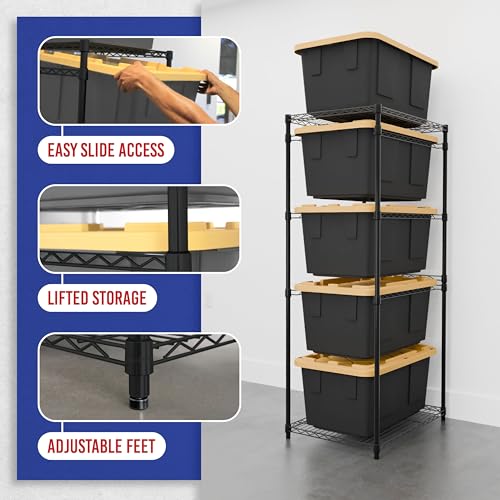 5 Tier Steel Tote Rack for 27 Gallon Bins