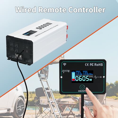 5000W Power Inverter Pure Sine Wave 12V DC to 120V AC