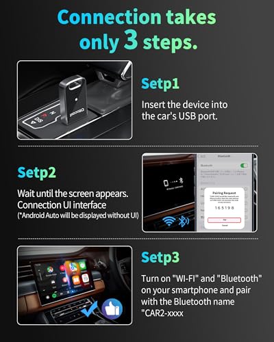 Mini Edge 2 in 1 Wireless Carplay Adapter & Wireless Android Auto Adapter for Apple iPhone Samsung or other AndroidPhone
