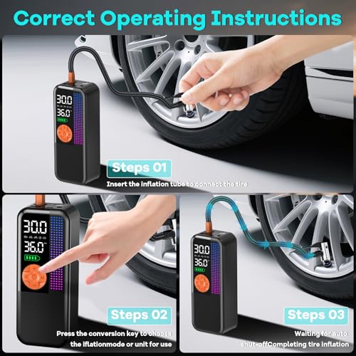 150PSI Portable Cordless Tire Inflator Air Compressor (24 Count)