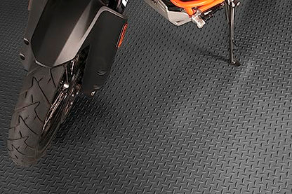 Lite Diamond Tread Pattern Slate Grey Vinyl Rollout Garage Flooring Protector Mat for the Garage and Beyond