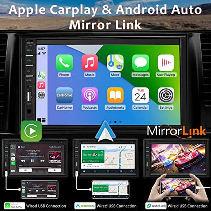 Double Din Car Stereo with Backup Camera & Dash Cam