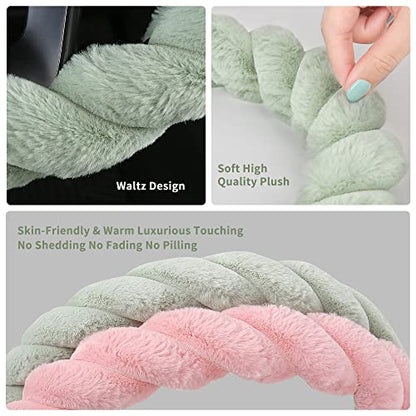 Luxury Fluffy Winter Car Steering Wheel Cover for Women Soft Warm Cute Auto Accessories for Jeep