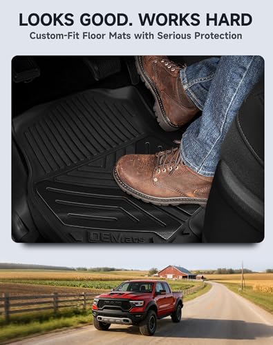 Premium Color TPE Floor Mats for Ram 1500 Crew Cab 2019