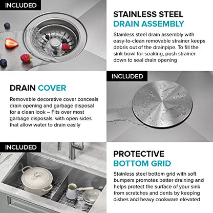 Stainless Steel 30 in Double Bowl Undermount Sink KWU112