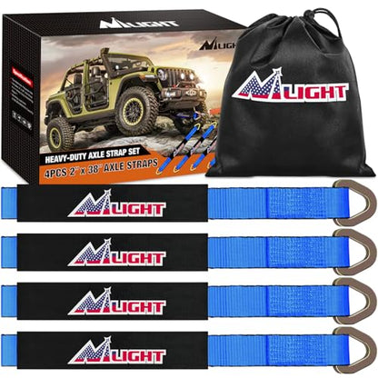 2" x 38" Axle Tie Down Straps with D (4 Count)