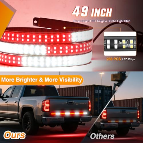 49 Inch Emergency Strobe Light Strips with Controller Red White