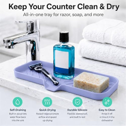 Silicone Soap Dish with Drain Spout