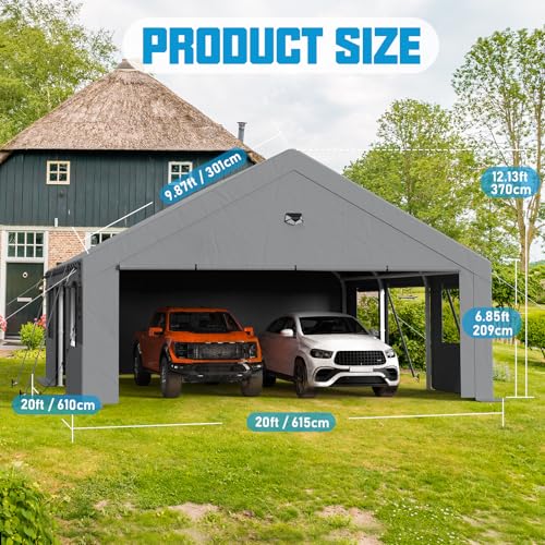 20x20 Heavy Duty Carport Canopy