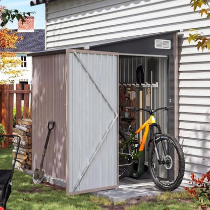 6x8 FT Lean to Metal Storage Shed