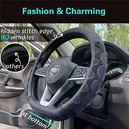 D Shaped 14 Inch Small Steering Wheel Cover Great Grip