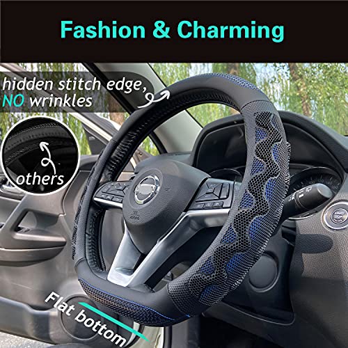 D Shaped Steering Wheel Cover Great Grip 14.5 Inch