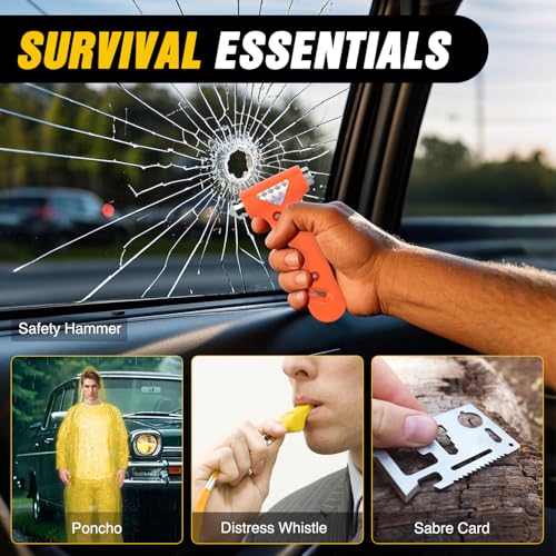 Car Roadside Emergency Kit with Jumper Cables Air Compressor