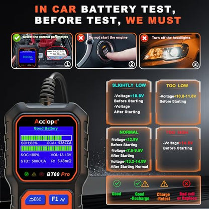BT60 PRO Car Battery Tester 6V