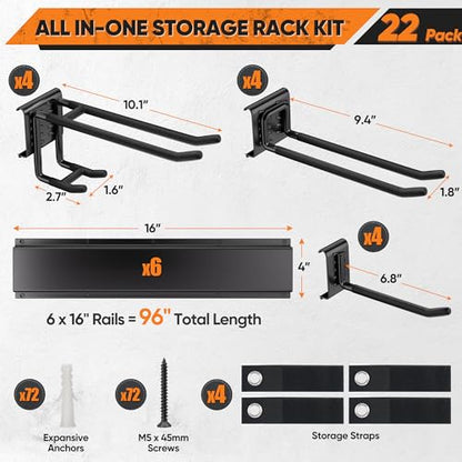 Heavy Duty Garden Tool Organizer Metal Wall Mount