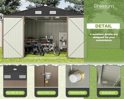10 x 10 FT Metal Outdoor Storage Shed