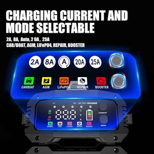 25A 12V 24V Smart Car Battery Charger