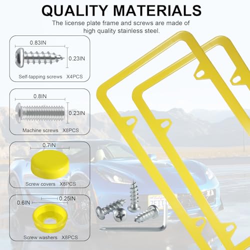 4 Holes Stainless Steel License Plate Frames