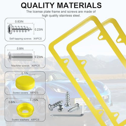 4 Holes Stainless Steel License Plate Frames