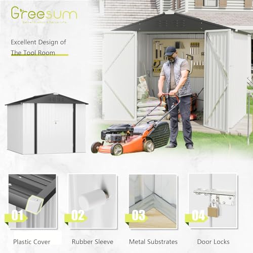 8x6FT Outdoor Storage Shed Utility Tool Shed