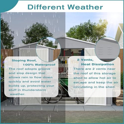 10x12 FT Outdoor Storage Shed with Floor Frame Kit