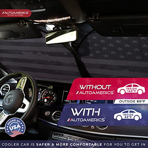 1 Piece Windshield Sun Shade B&W Camo American Flag USA Design