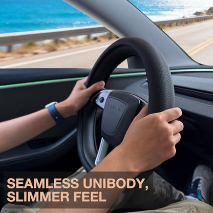 Nappa Leather Steering Wheel Cover for Tesla Model Y