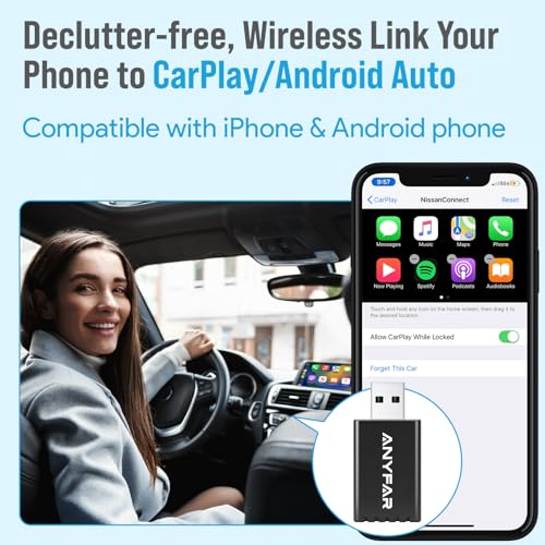 A4 Wireless CarPlay Android Auto Adapter for iPhone & Android Phone