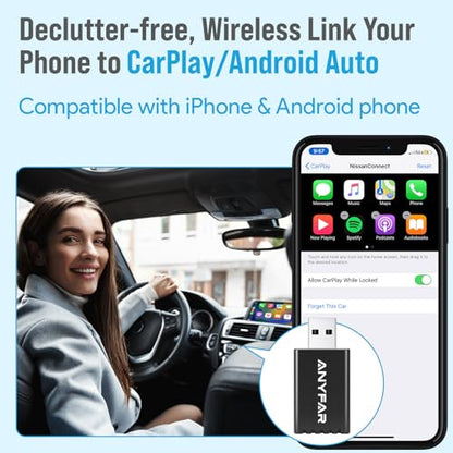 A4 Wireless CarPlay Android Auto Adapter for iPhone & Android Phone