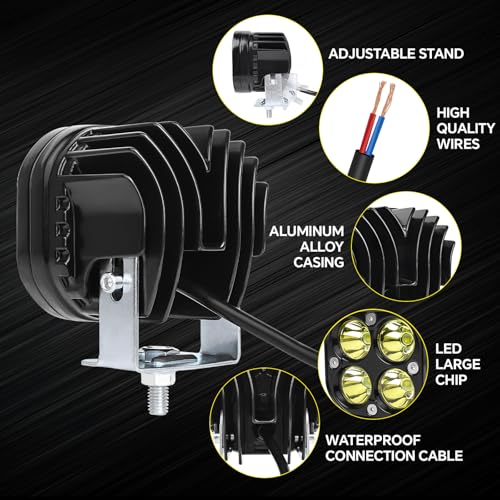 Motorcycle Driving Lights White LED Pods Lights 3’’ 40W LED Spotlights