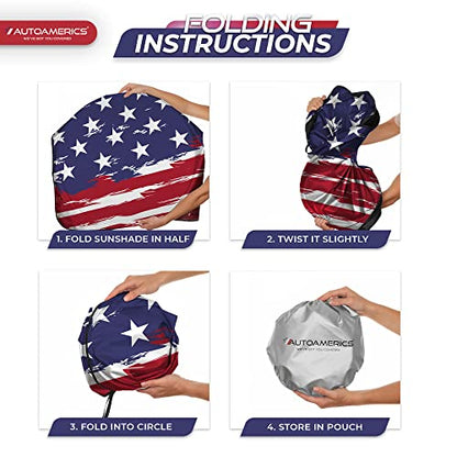 1 Piece Windshield Sun Shade USA Art Flag